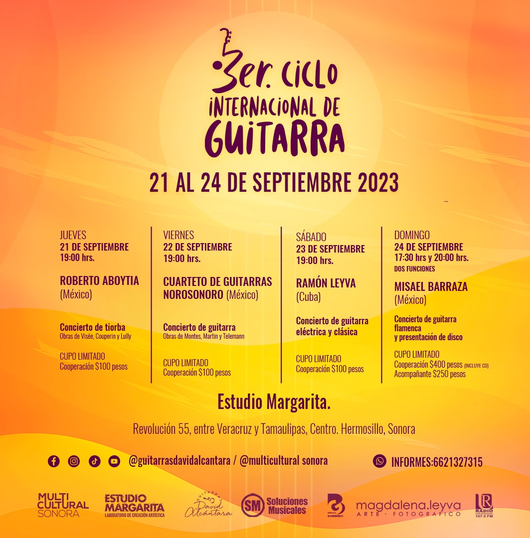 Ya viene el Tercer Ciclo de Guitarras en Hermosillo
