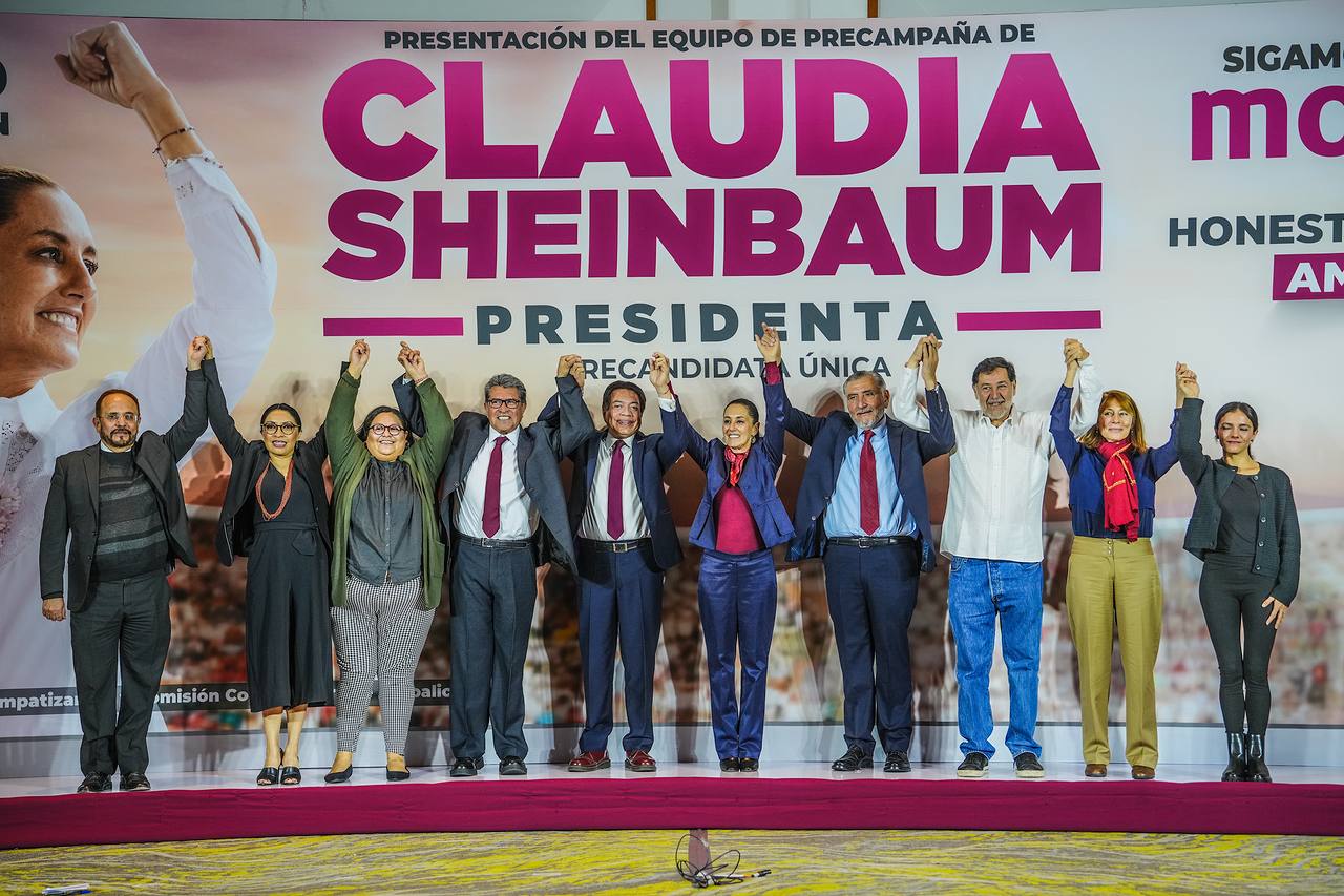 PRESENTA SHEINBAUM A EQUIPO DE PRECAMPAÑA