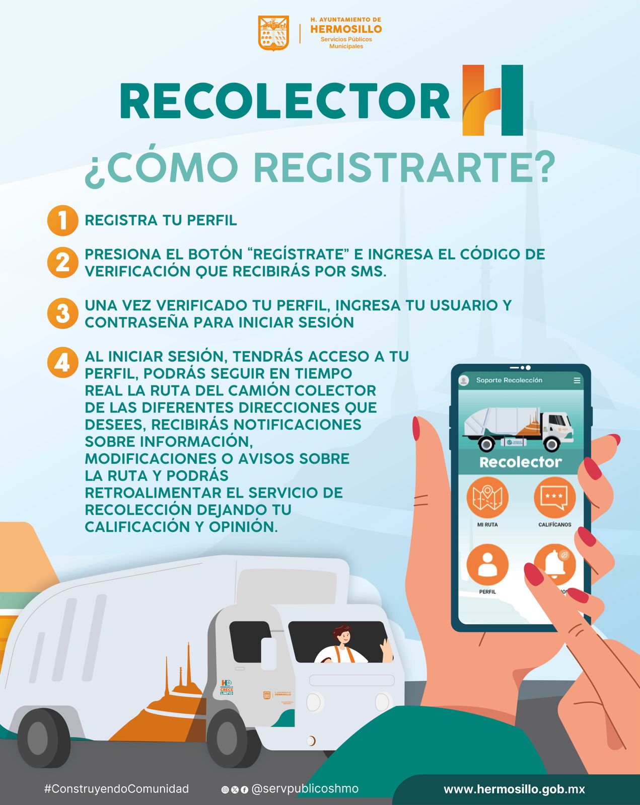 Lanzan app para monitoreo del camión recolector de basura