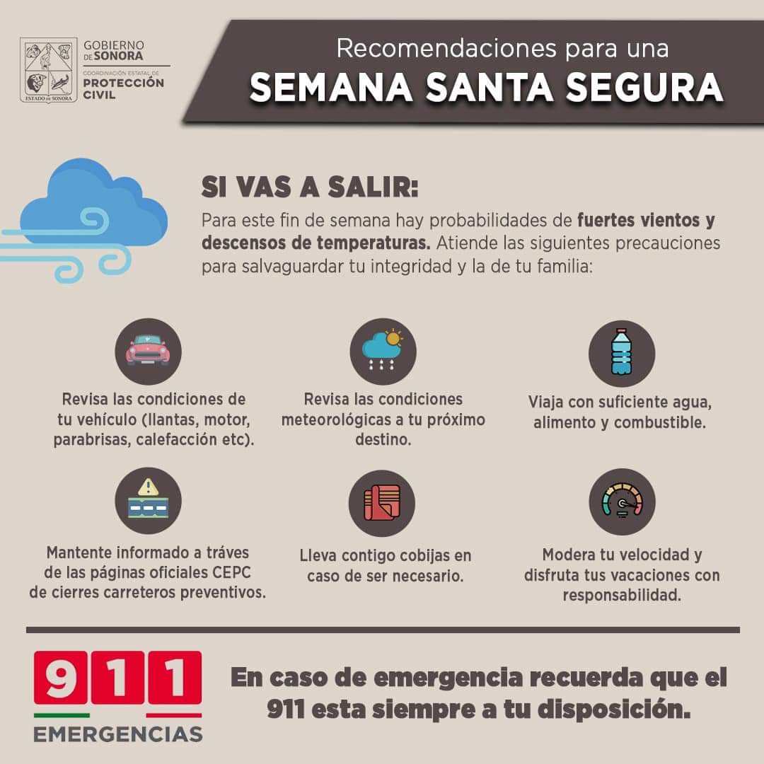 RECOMIENDA PROTECCIÓN CIVIL EN SONORA VIAJAR CON PRECAUCIÓN POR PERÍODO VACACIONAL