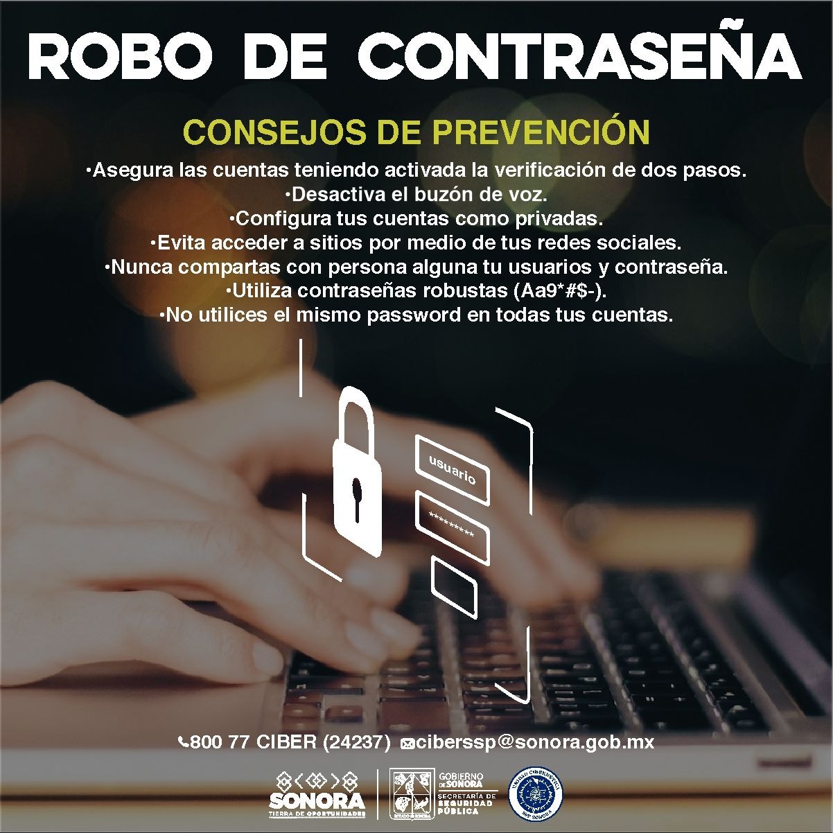 PREVIENEN A SONORENSES SOBRE ROBO DE CONTRASEÑAS DE REDES SOCIALES