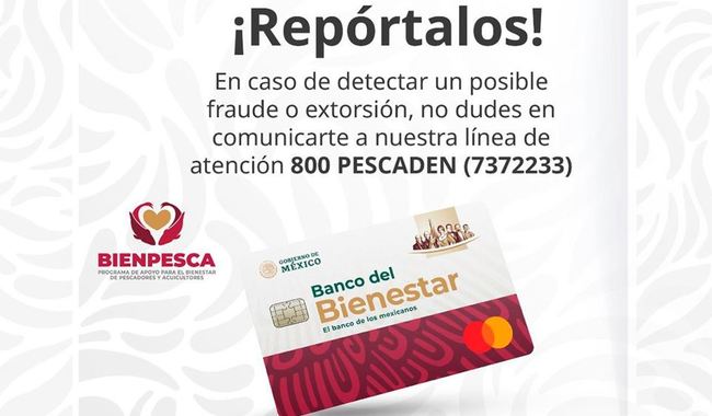 Alerta Conapesca sobre intentos de fraude en programa Bienpesca