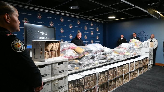 Decomisan 835 kgs de cocaína en Canadá proveniente de México