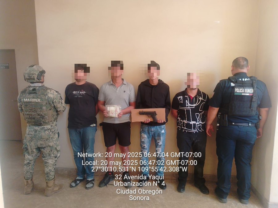 Detienen a cuatro asaltantes en Sonora; uno era policía activo