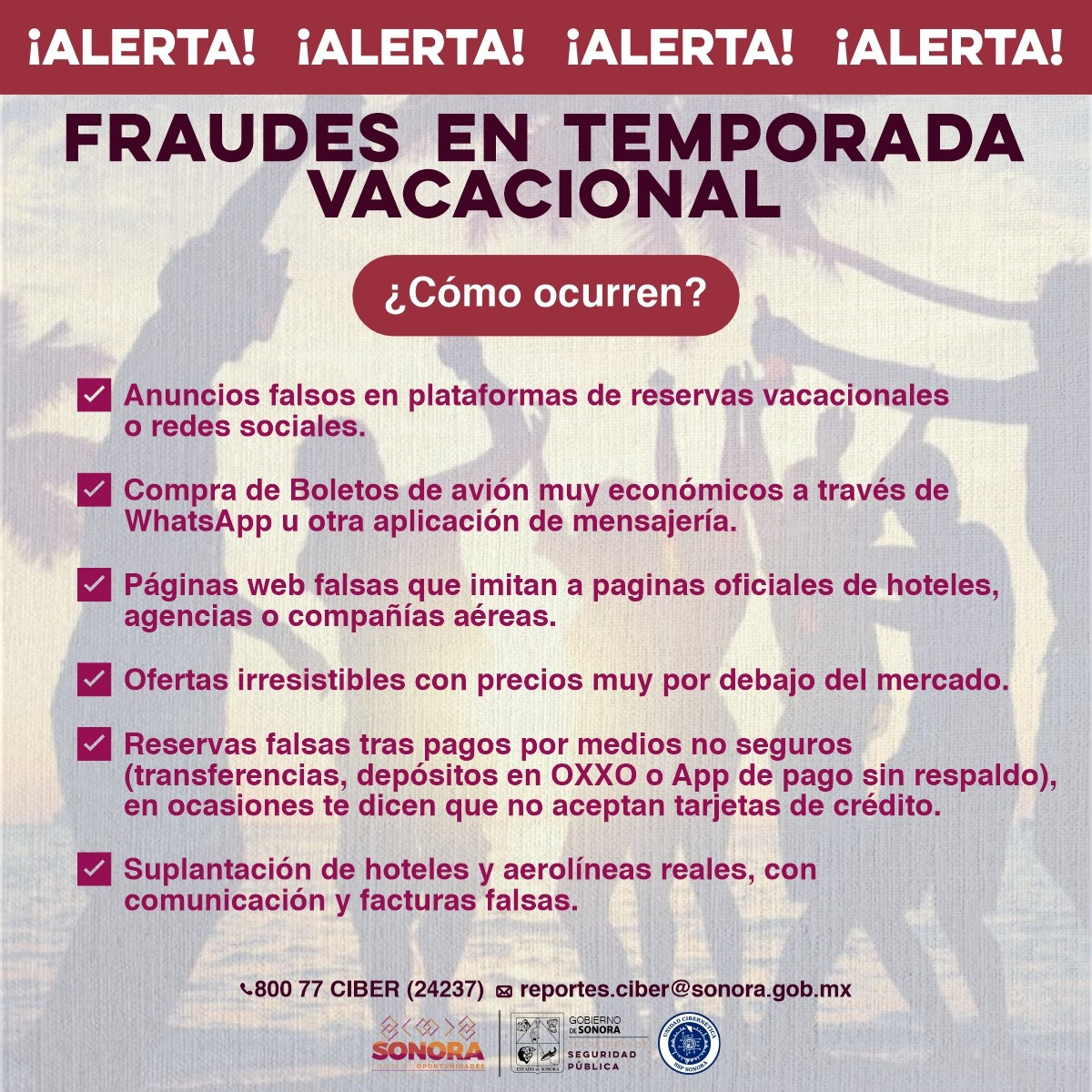 EMITEN RECOMENDACIONES PARA EVITAR SER DEFRAUDADOS EN ESTE PERÍODO VACACIONAL