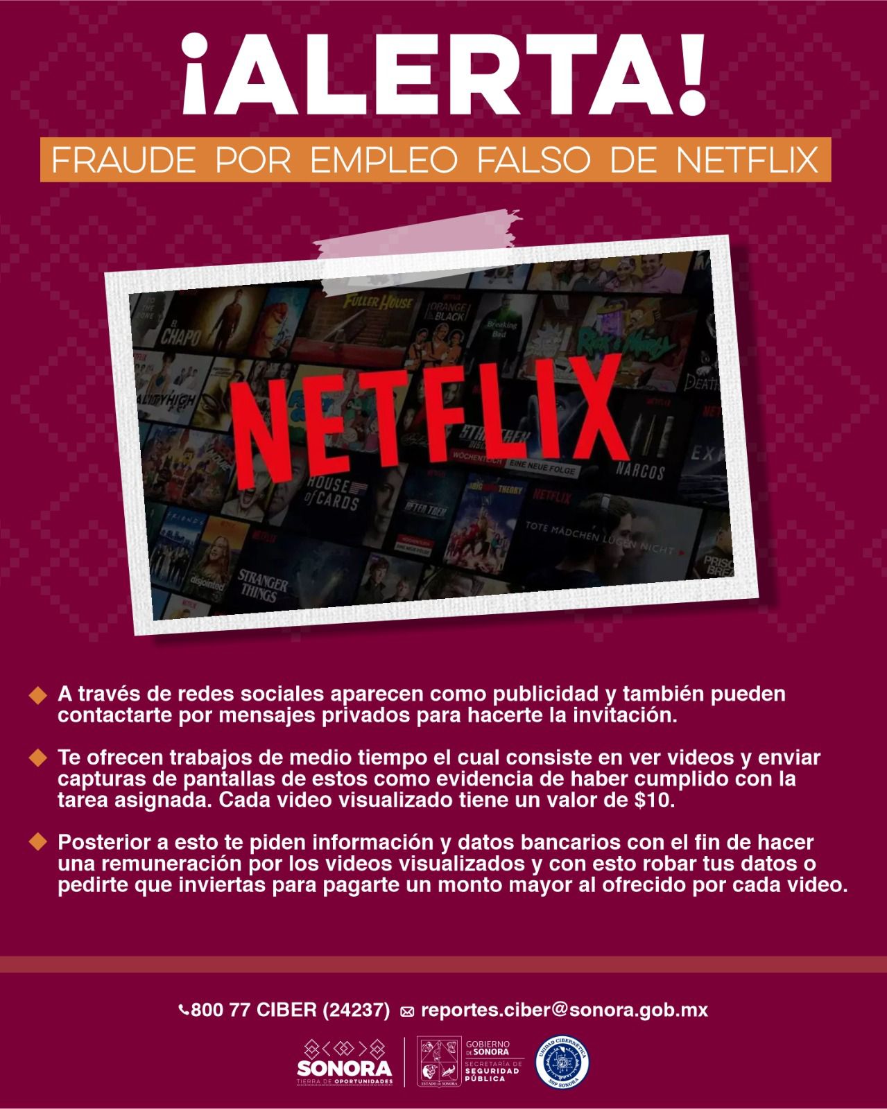 ALERTA UNIDAD CIBERNÉTICA DE SEGURIDAD PÚBLICA SOBRE FRAUDE QUE OFERTA EMPLEOS FALSOS