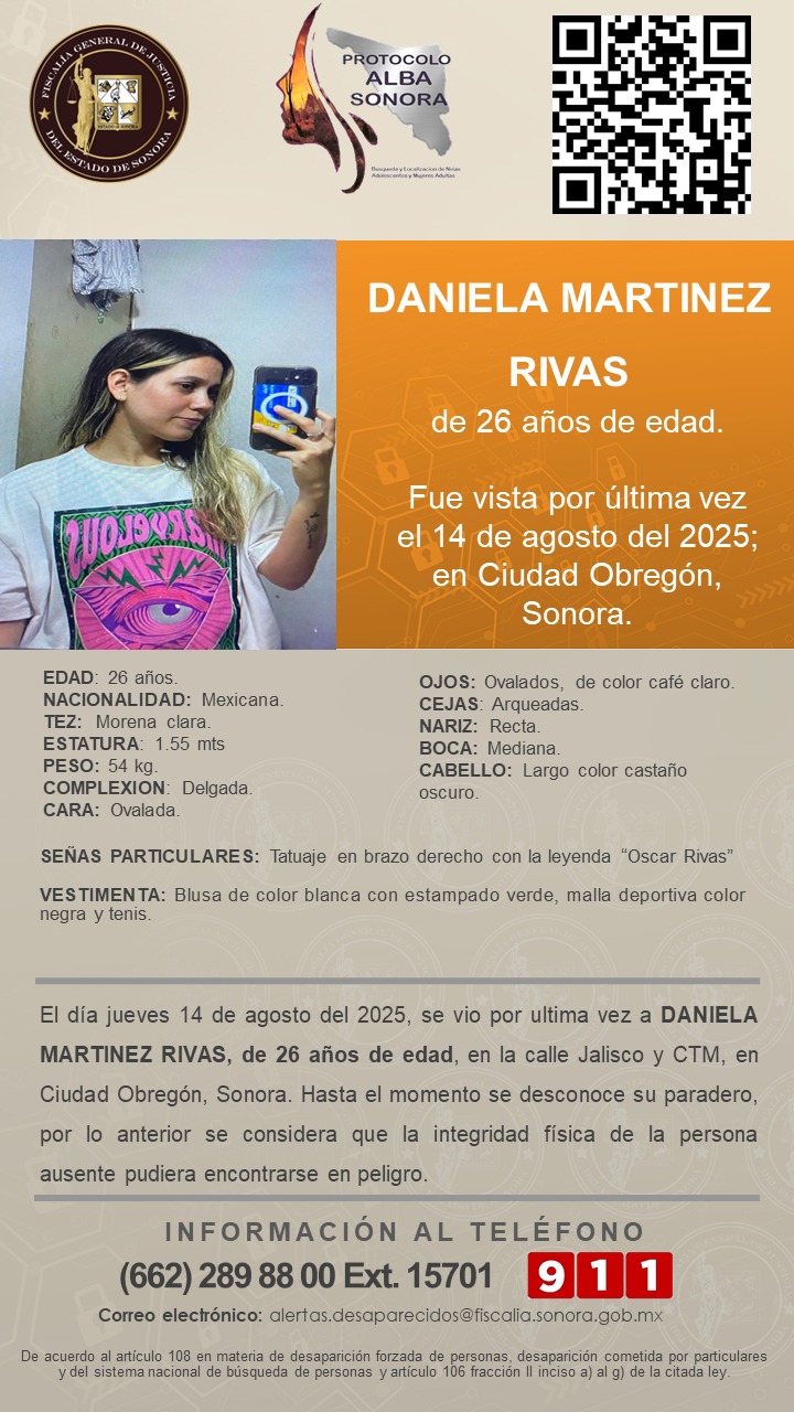Investiga Fiscalía caso de joven “levantada” en Cajeme
