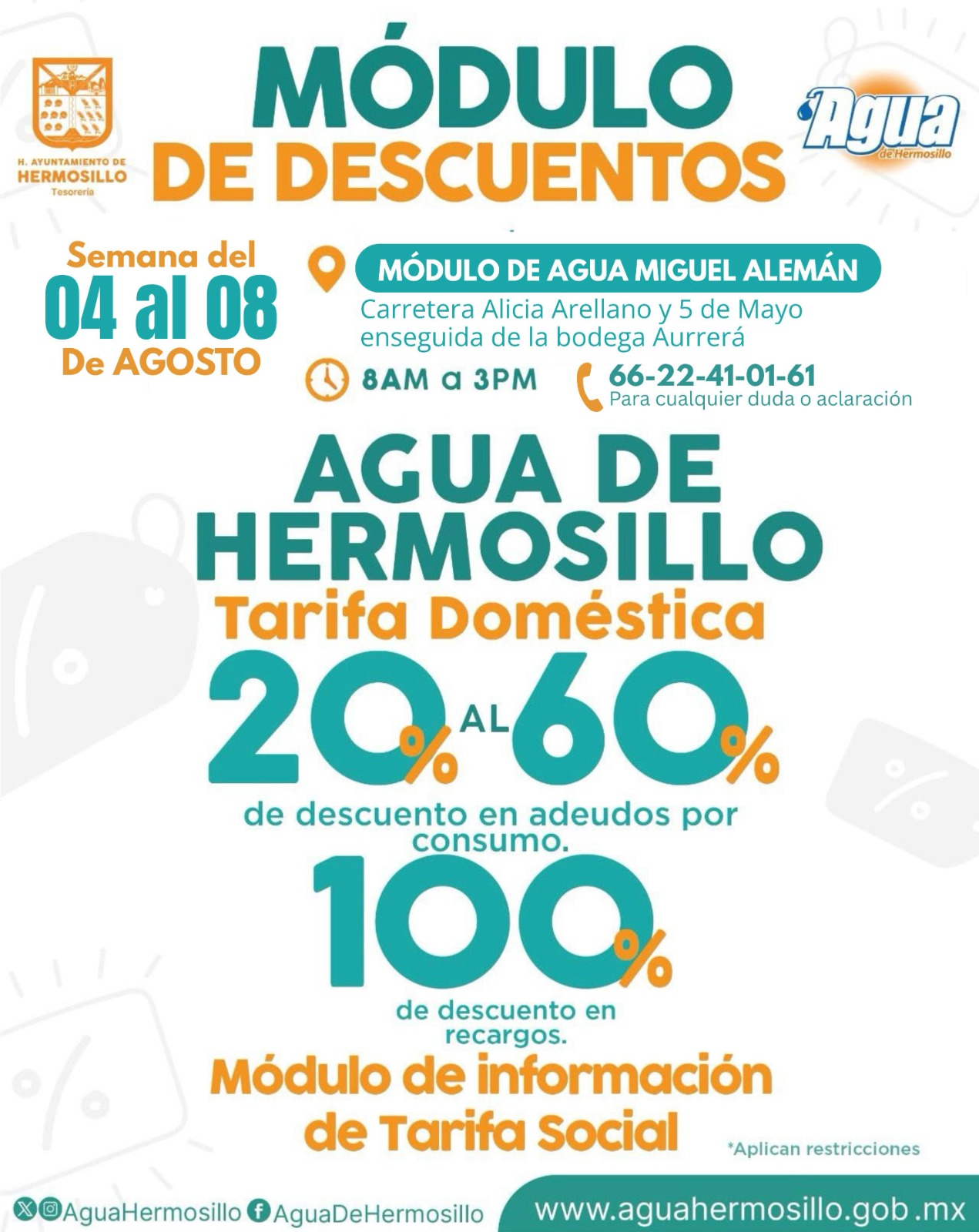 Inicia Jornada de Descuentos en recibos de agua en MA