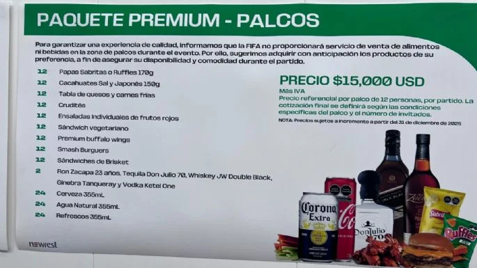 OFRECEN ALIMENTOS EN PALCOS Y PLATEAS EN EL “AZTECA” A PRECIOS EXHORBITANTES DURANTE MUNDIAL DE FUTBOL