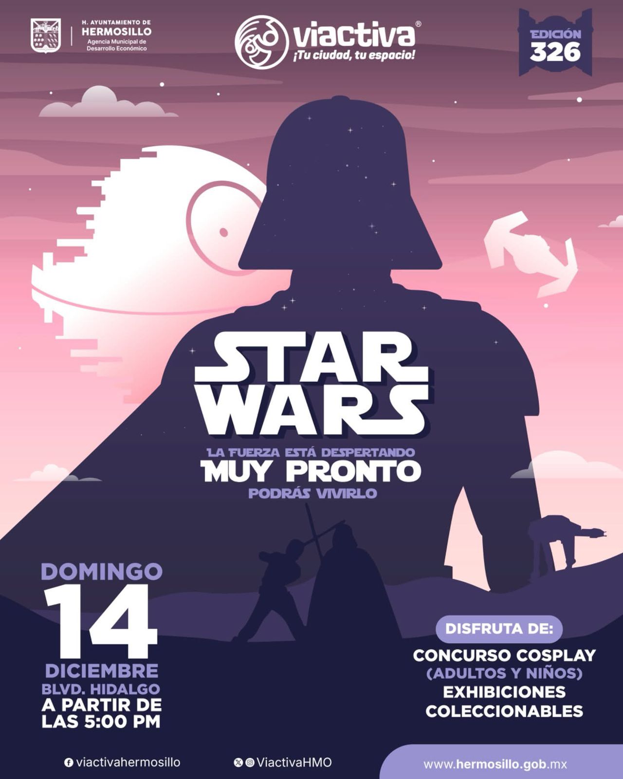 Habrá Vía Activa “Star Wars” este domingo en Hermosillo Habrá Vía Activa “Star Wars” este domingo en Hermosillo