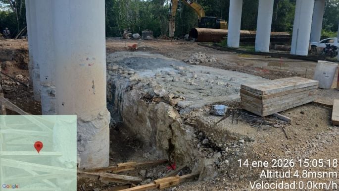 MUESTRAN SIGNOS DE HUNDIMIENTO PILOTES QUE SOSTIENEN LA VÍA FÉRREA DEL TREN MAYA