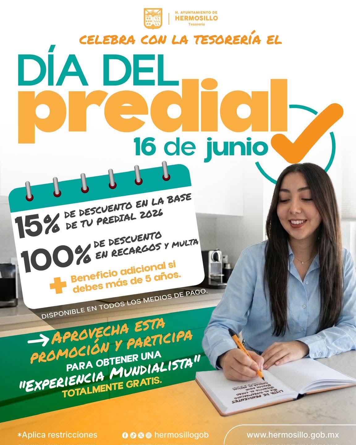 Llama tesorería de Hermosillo a aprovechar el Día del Predial Llama tesorería de Hermosillo a aprovechar el Día del Predial