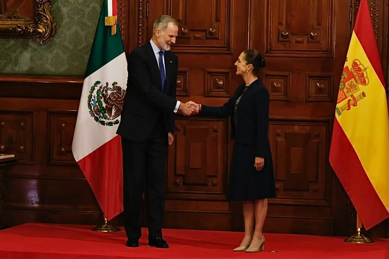 Recibe Sheinbaum a Rey de España en Palacio Nacional