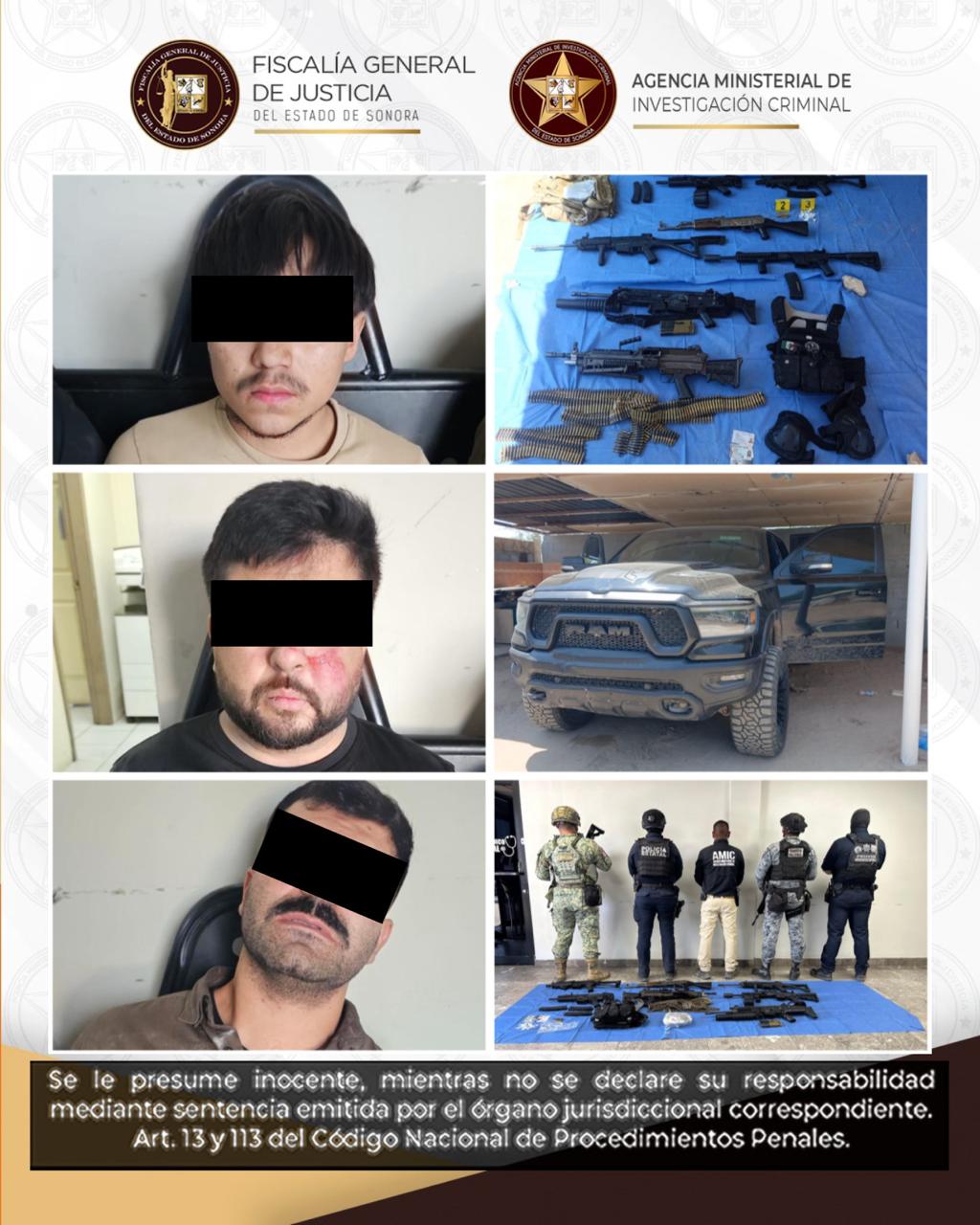 Detienen a integrantes de célula delictiva con arsenal en SLRC